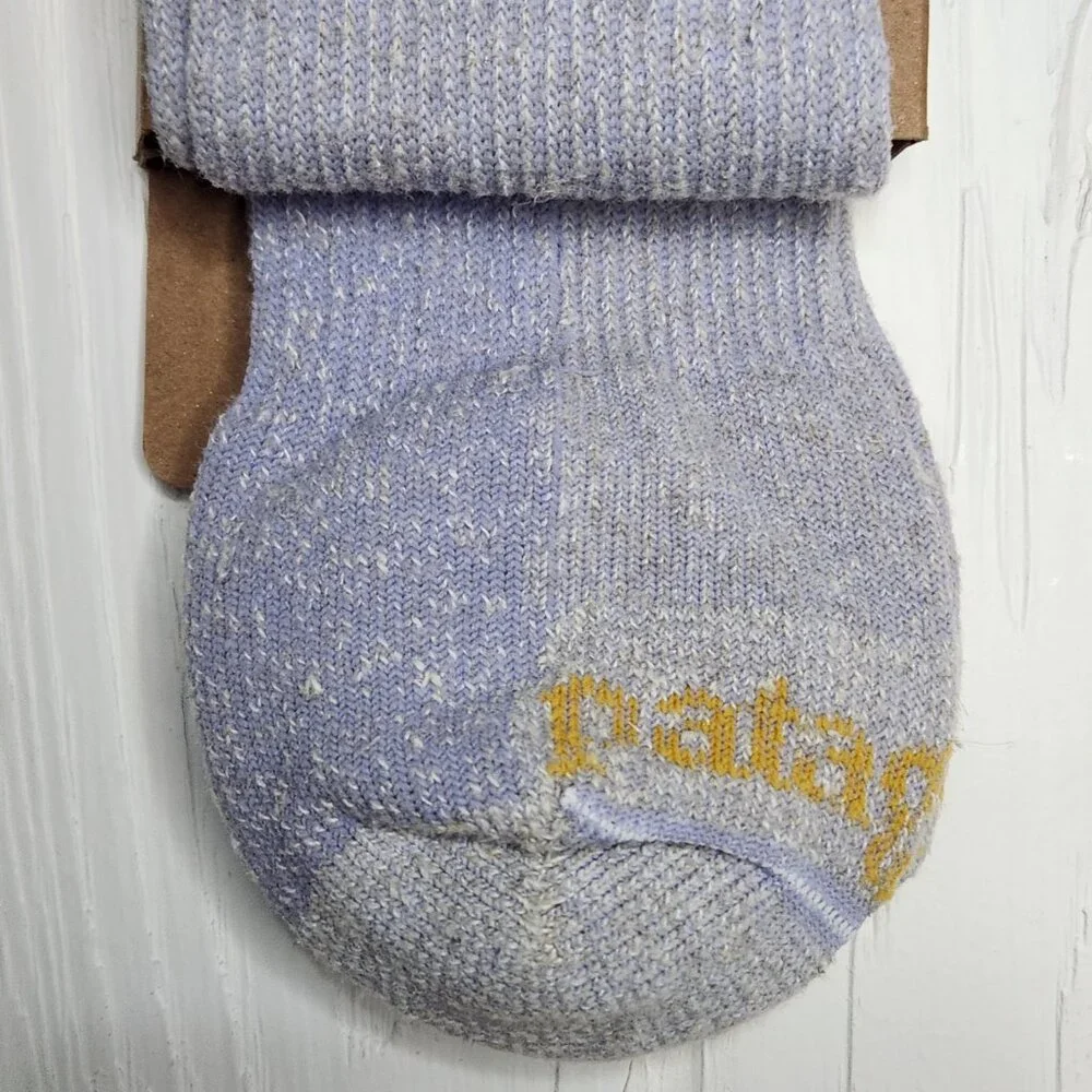 Patagonia Hemp Crew Socks Pale Periwinkle Size XL (Men's 12-15) Irregular - Picture 3 of 6